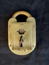ANTIQUE HOBBS CO LONDON BRASS PAD LOCK EXCISE CUSTOM BOM DECORATIVE COLLECTIBLE picture