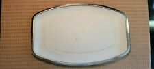 Vintage Cathrineholm White Enamel Platter stainless steel large 10 x 17 5/8 Tray picture