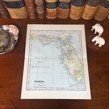 Original 1882 Antique Map FLORIDA Tallahassee Pompano Daytona Delray Miami Beach picture