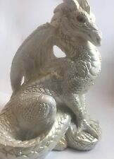 Windstone Editions Male Dragon Pearl White Gold Eyes 1986 Pena Statue 9