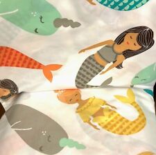 Pillowfort Target Mermaid Narwhal Full FLAT Sheet Exc Cond Microfiber  picture