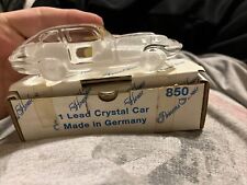 Lead Crystal Glass Jaguar E Type Car Model Desk Ornament Paperweight Collectible picture