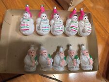 Reduced  VTG Hand Painted Glass Santa & Little Girl Glass Ornaments from Poland  picture