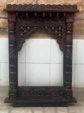 Wooden carved jharokha Indian traditional frame wall hanging mehrab home decor picture