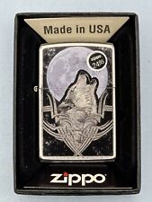 2021 Howling Wolf  Design Chrome  Zippo Lighter NEW picture