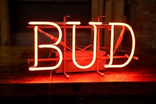Budweiser Neon Sign Vintage BUD Beer bottle Bar Sign 1950s Red Advertising light picture