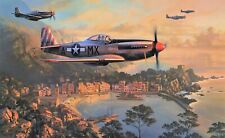Mustangs Over the Mediterranean AP by Nicolas Trudgian Signed by 4 Mustang Aces picture