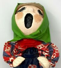 Vintage Extra Large Paper Mache Russian Folk Woman Statue Figurine Singing Scarf picture