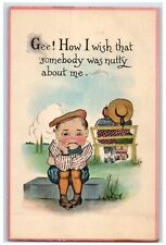 1913 Sad Boy Little Sweetheart Romance Princeton Minnesota MN Antique Postcard picture