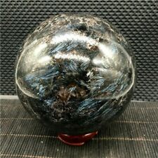 3496g Flash Russian Astrophylite with Garnet and Pyrite Sphere Ball + stand  U57 picture