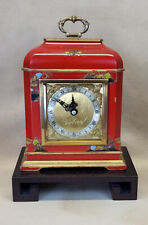 RESTORED 1961 Elliott London Hand Painted Chinoiserie Lacquer 8-Day Shelf Clock picture