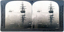 Keystone Stereoview Two Whaling Ships in the Arctic from 1930’s T400 Set #T389 picture