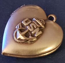 SWEETHEART HEART Navy USN Anchor Naval CPO Charm Bracelet LOCKET DOUBLE PHOTO picture