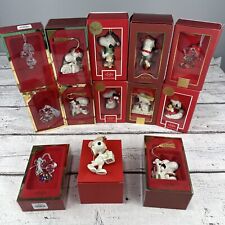 Lot Of 13 Lenox Santa Snoopy & Woodstock Christmas Ornament Peanuts Sledding picture
