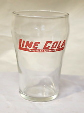 LIME COLA Soda Fountain Vintage c1940s ACL Drinking Glass Tumbler #1 picture