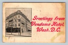 Greetings From Vendome Hotel, Washington DC c1907 Vintage Postcard picture