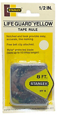 Vintage STANLEY Life Guard Yellow MY8 8' Mylar Clad Tape Measure USA Crafted NOS picture
