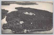 Lakeport New Hampshire, Camp Idlewild Island Home, Aerial View, Vintage Postcard picture