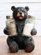 Black Bear Bearly Seasoned Salt & Pepper Shakers Kitchen Decoration Figurine picture