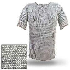 Medieval Renaissance Haubergeon Replica Warrior Chainmail Armor Long Shirt picture