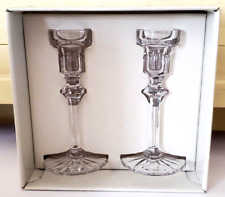 Vintage ROGASKA CRYSTAL Crystal RICHMOND CANDLESTICK X2 Candle Holder PAIR picture