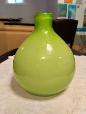Lime Green Hand Blown Glass Vase Swedish Modernist Look, 7
