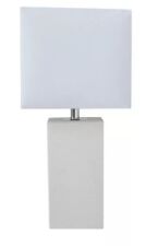 Elegant Designs LT1025-WHT Modern White Leather Table Lamp picture
