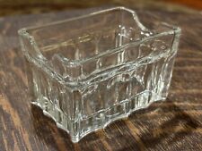 Vintage Retro Restaurant Clear Glass Scalloped Sugar Sweetener Packet Holder picture