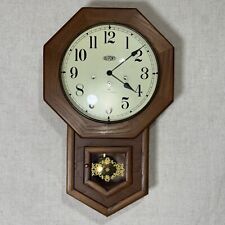 VTG Walnut Regulator School Wall Clock By Hamilton For DuPont Corp. Works Great picture