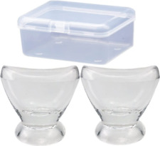 2Pcs Transparent Glass Eye Wash Cup for Eye Rinse,Cleansing with Storage  picture