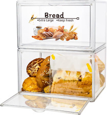 2PCS Large Bread Box for Countertop, Stackable Double Layer Storage Container, C picture