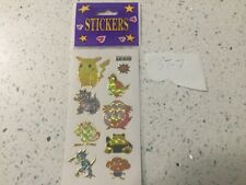 Vintage 1999 Pokemon Prism Sticker sheet ,PIKACHU,SNORLAX,Rhydon,Meowth picture