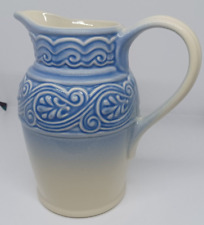 Longaberger Pottery Woven American Craft ACO Ivy Light Blue Pitcher USA picture