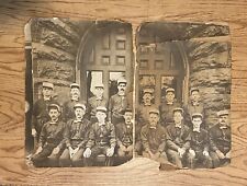 16x22 Antique Photo Uniformed Men Railroad Union Industrial Firemen Police? Rare picture