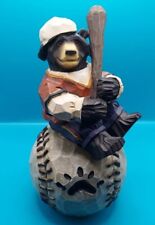 Whimsical Black Bear Baseball Figurine 7