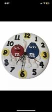 M&M's Collectible COOL BLUE CLOCK, BATTERY WALL CLOCK, CERAMIC BODY picture