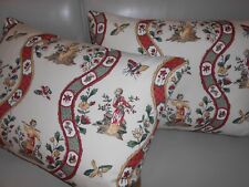 Scalamandre Pillows VIEUX PEIPING printed cotton Custom new PAIR picture