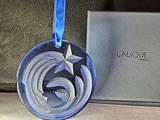 LALIQUE NOEL 2000 SAPPHIRE BLUE COMET STAR CRYSTAL CHRISTMAS ORNAMENT W/ORIG BOX picture