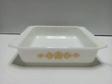 Vintage Pyrex #922 Gold Butterfly Square Baking Dish 8