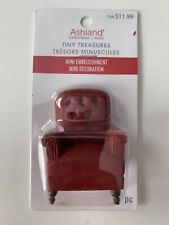 NEW ASHLAND TINY TREASURES RED OVERSTUFFED CHAIR Christmas Dollhouse picture