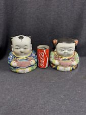 Rare Vintage Bloomingdale’s Buddha Babies Ceramic Figures Boy and Girl Excellent picture