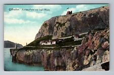 Gibraltar Spain-Europa Point & Light House, Vintage Postcard picture