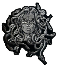 MEDUSA LADY WITH SNAKES LARGE BIKER PATCH IRON ON 9 INCH picture