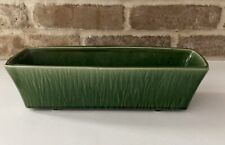 McCoy Pottery Vintage Green Oblong Textured Ceramic Planter Rectangular USA picture