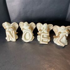 Dicksons 4pc Noel Angel Letter Figurines Holiday Collection White. picture