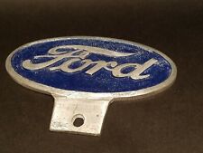 Antique Vintage Style Cast Aluminum Ford Car License Plate Fob Topper picture