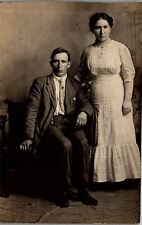 c1910 NICE LOOKING WELL DRESSED YOUNG COUPLE REAL PHOTO RPPC POSTCARD 38-19 picture