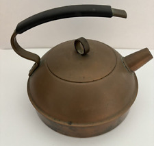 Vintage Solid Copper Molded Rubber Wrapped Handle Tea Pot/Kettle picture