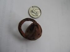 Rare Hand Carved Antique Victorian Peach Pit, Whittled Tiny Basket,  Folk Art picture