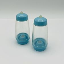 Vintage Sky Blue And Clear Ball Point Salt And Pepper Shakers picture